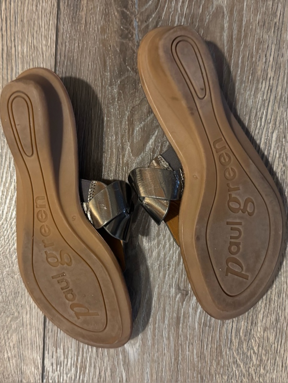 Paul Green Metallic Leather Slide Sandal Sz UK 5 US 7 1/2 - Picture 4 of 8